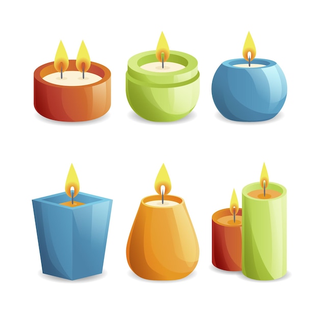 Detailed scented candle set