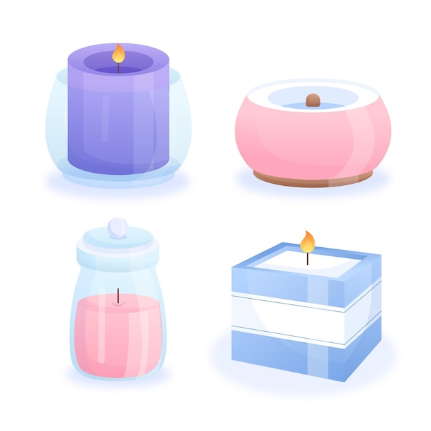 Free vector detailed scented candle set