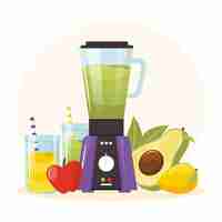 Free vector detailed smoothies in blender glass illustration