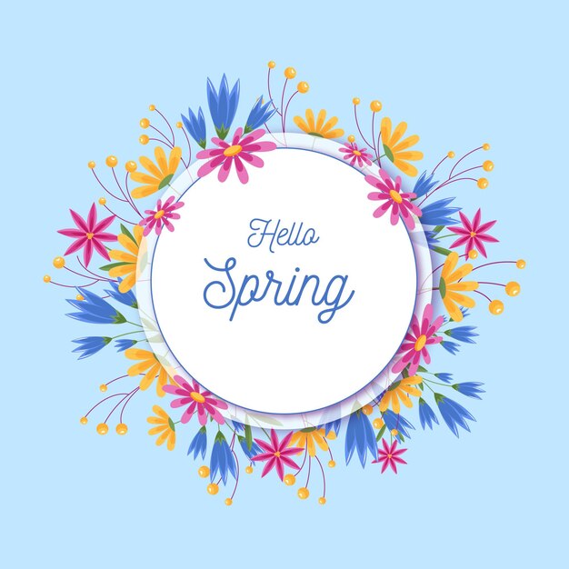 Free vector detailed spring floral frame