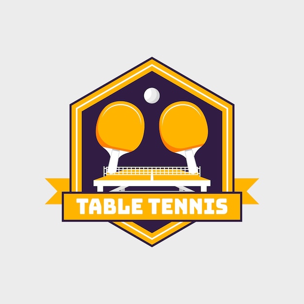Подробный стиль настольного тенниса логотип