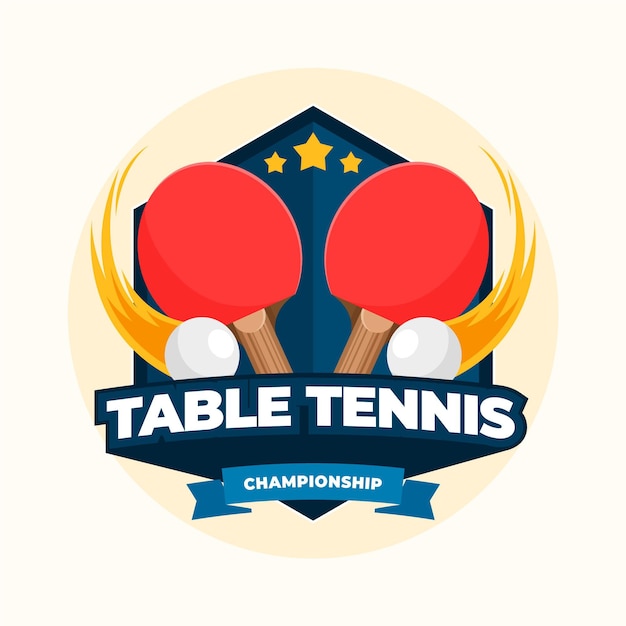 Vettore gratuito logo dettagliato del campionato di ping pong