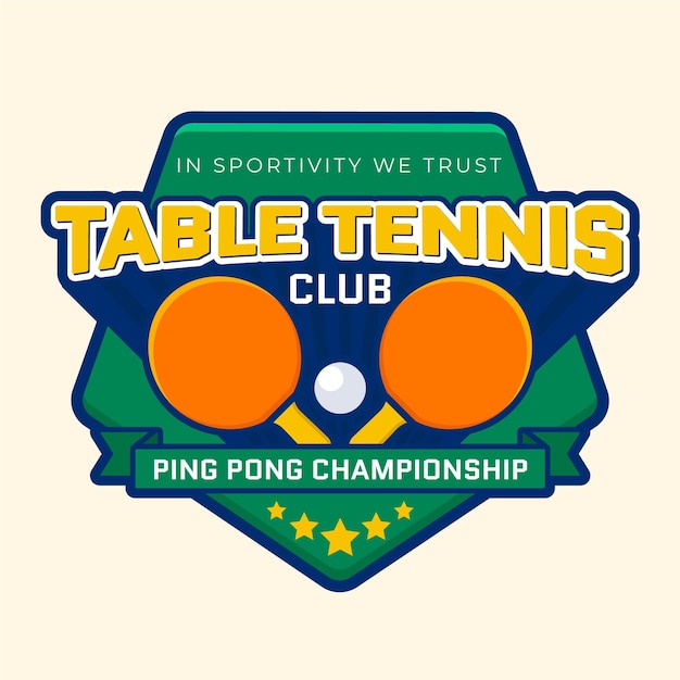 Free vector detailed table tennis club logo