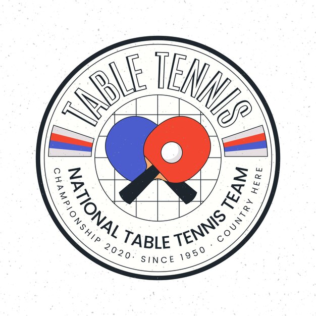 Подробная концепция логотипа настольного тенниса