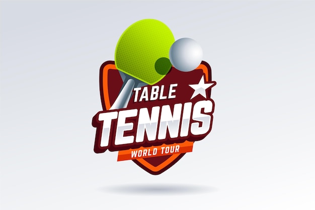 Detailed table tennis logo style