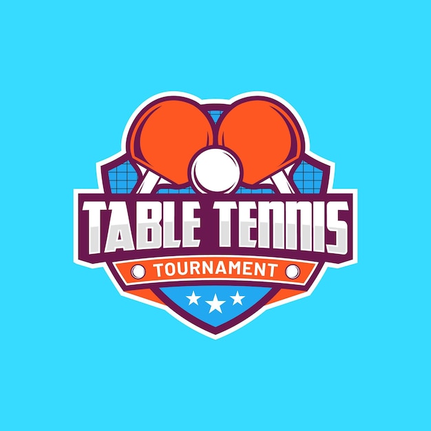 Free vector detailed table tennis logo template