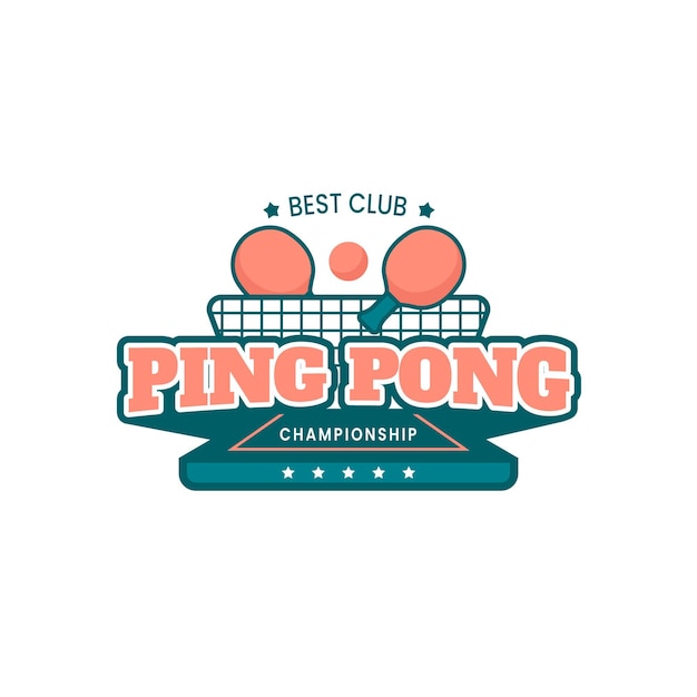 Detailed table tennis logo template