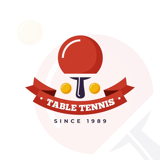 Free vector detailed table tennis logo