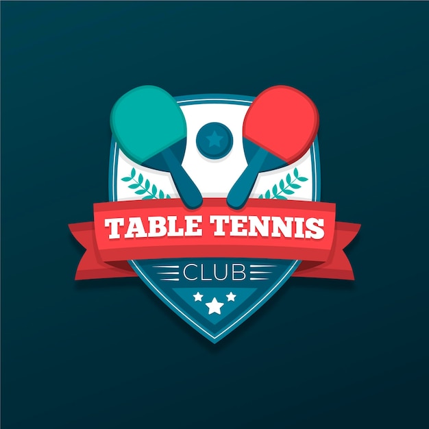 Free vector detailed table tennis logo