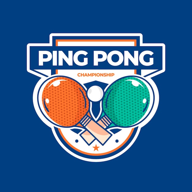 Free vector detailed table tennis logo