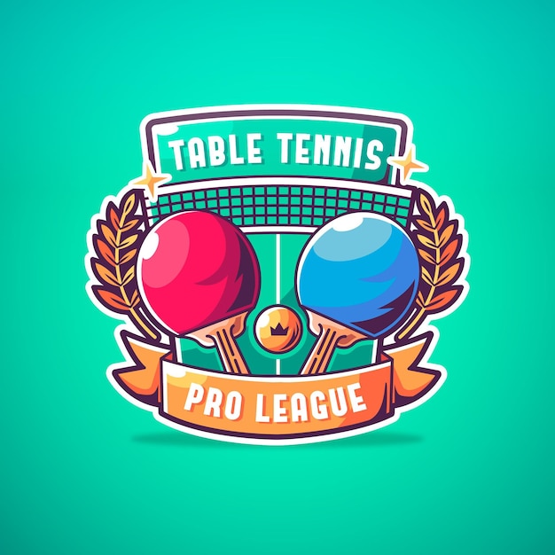 Free vector detailed table tennis logo
