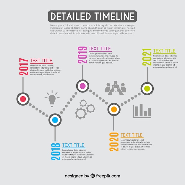 Vettore gratuito concetto di timeline dettagliata