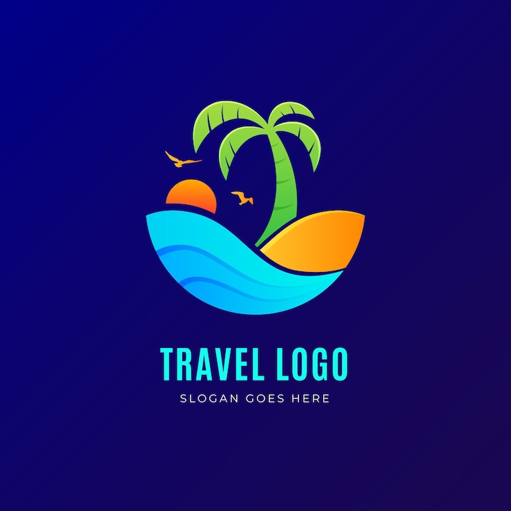 Free Vector detailed travel logo concept