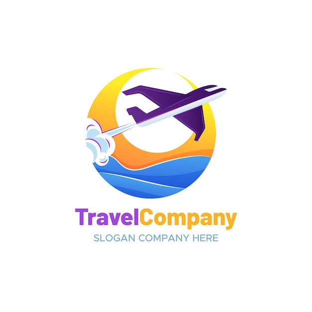 Free vector detailed travel logo concept