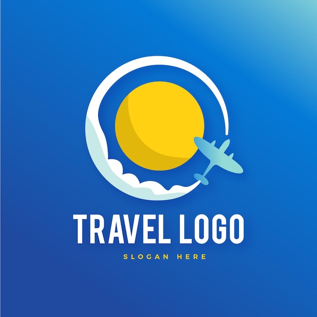 詳細な旅行ロゴのスタイル