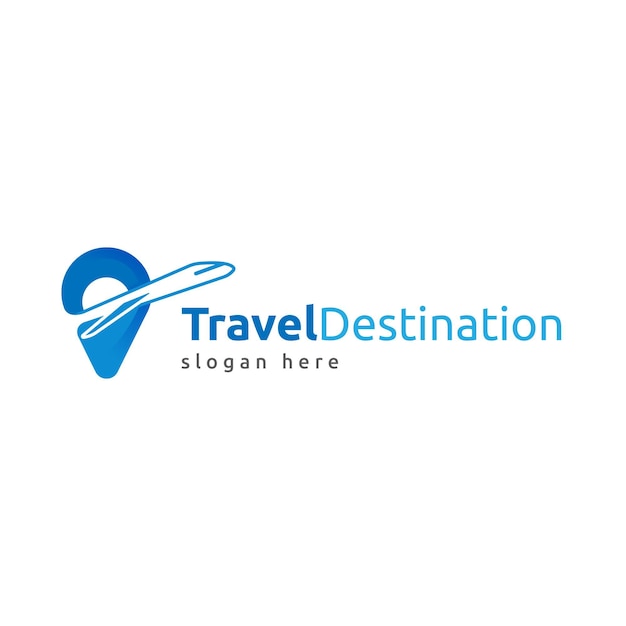 Free vector detailed travel logo template with slogan placeholder
