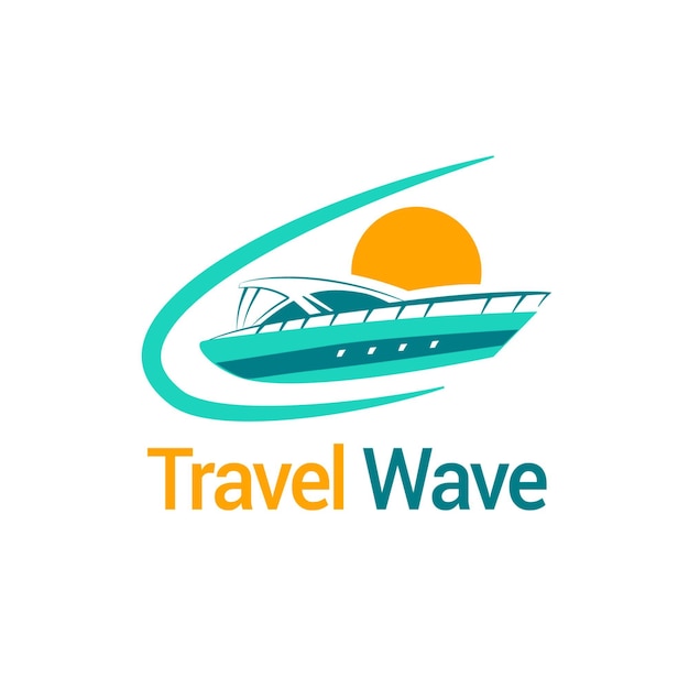 詳細な旅行のロゴのテンプレート