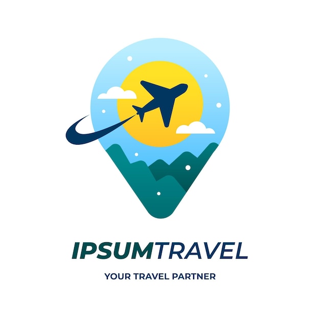 Detailed travel logo theme