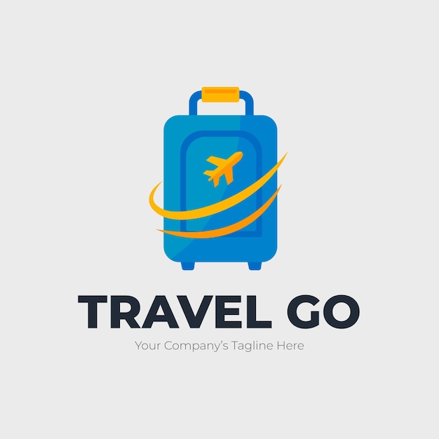 Detailed travel logo with luggage