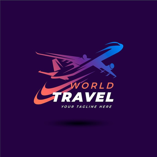 Vettore gratuito logo di viaggio dettagliato