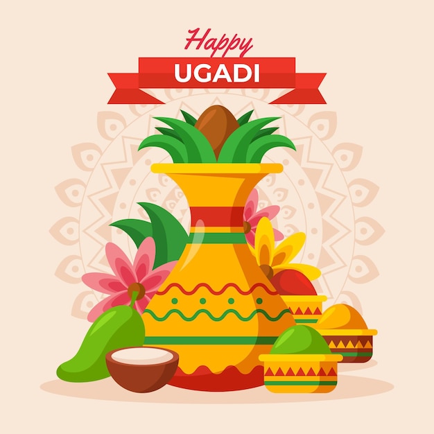 Free vector detailed ugadi garland illustration