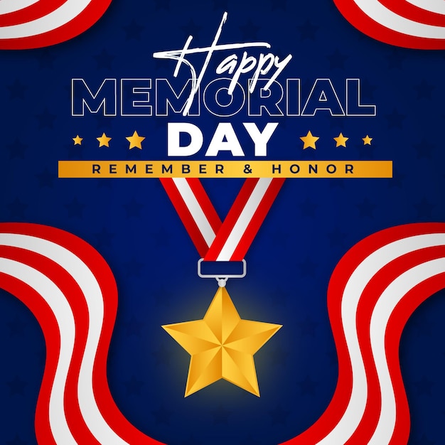 Free vector detailed usa memorial day illustration