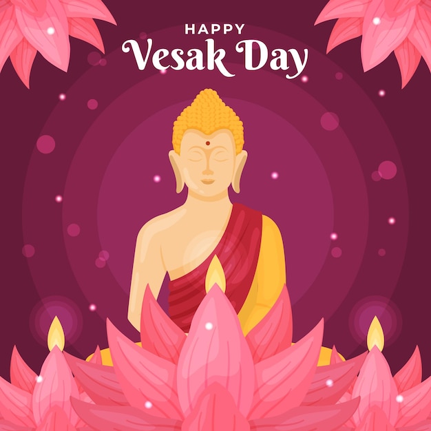 Vettore gratuito illustrazione dettagliata del giorno di vesak