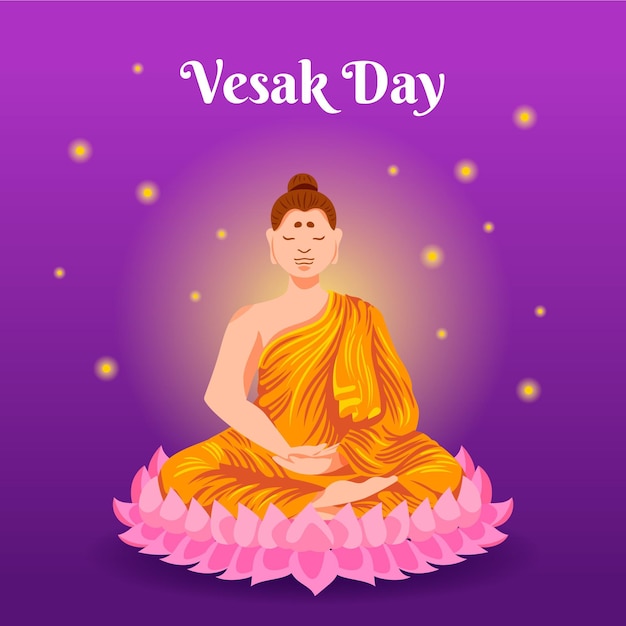 Detailed vesak day illustration