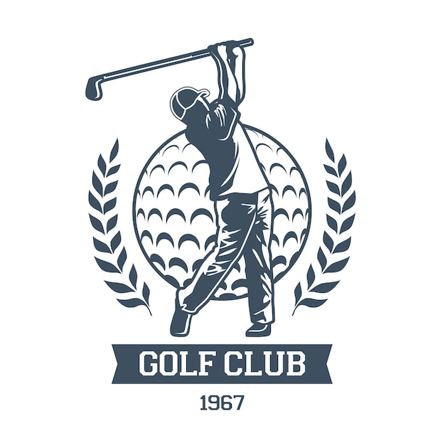 Vettore gratuito logo da golf vintage dettagliato