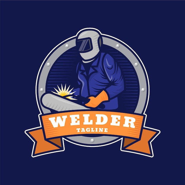 Detailed welder logo template