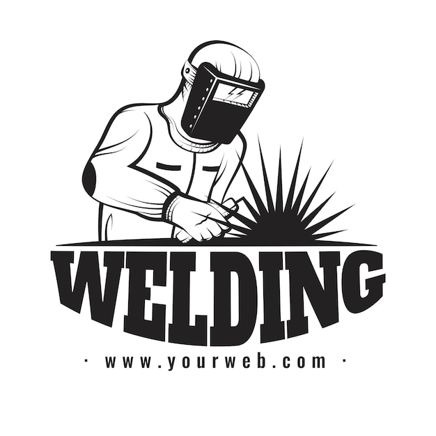 Detailed welder logo template