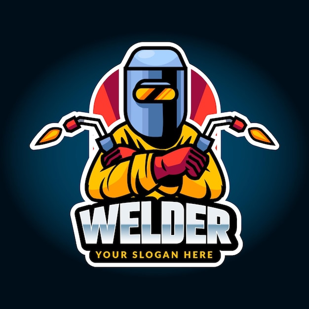 Detailed welder logo template