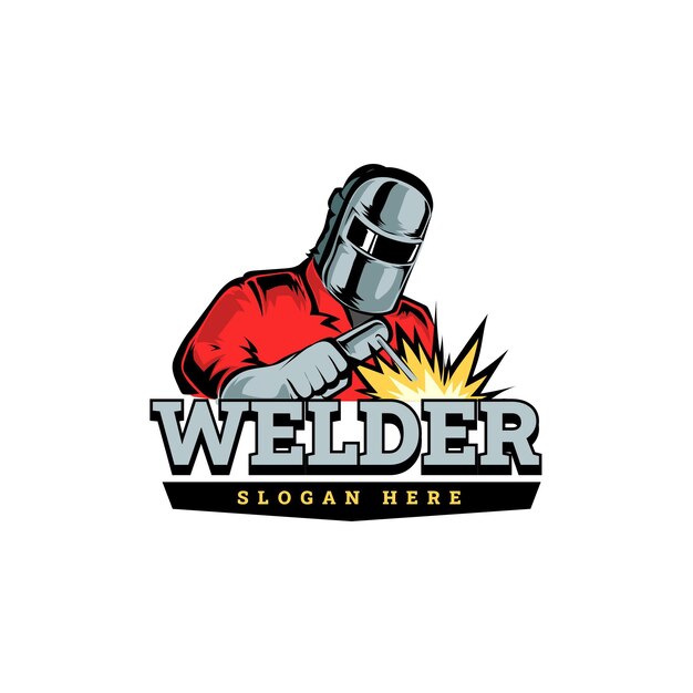 Detailed welder logo template