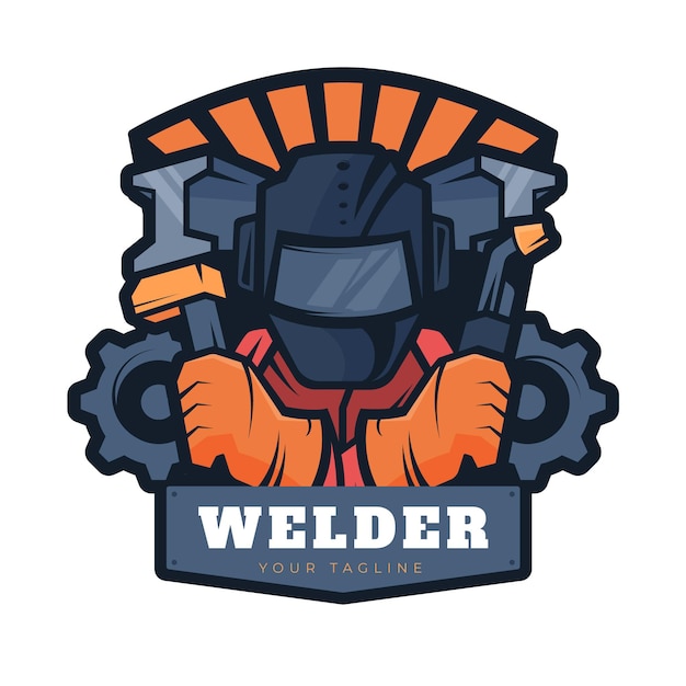 Free vector detailed welder logo template