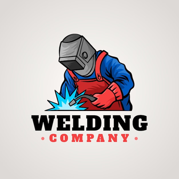 Free vector detailed welder logo template