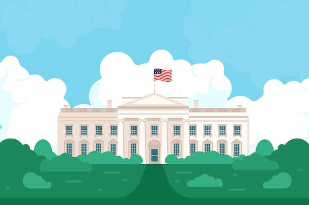 Free vector detailed white house illustration