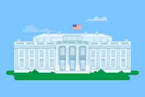 Free vector detailed white house illustration