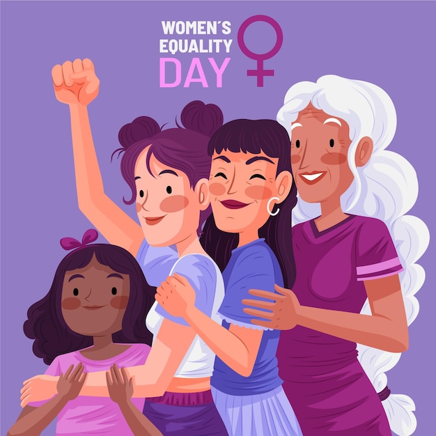 Detailed women's equality day illustration