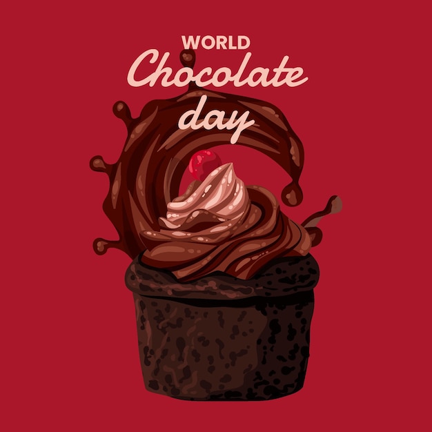 Free vector detailed world chocolate day illustration