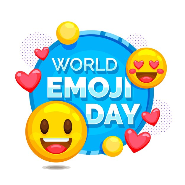 Detailed world emoji day illustration