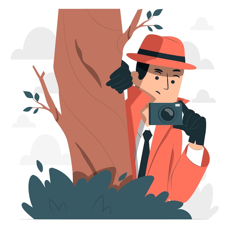 Free Vector detective hiding concept illustration
