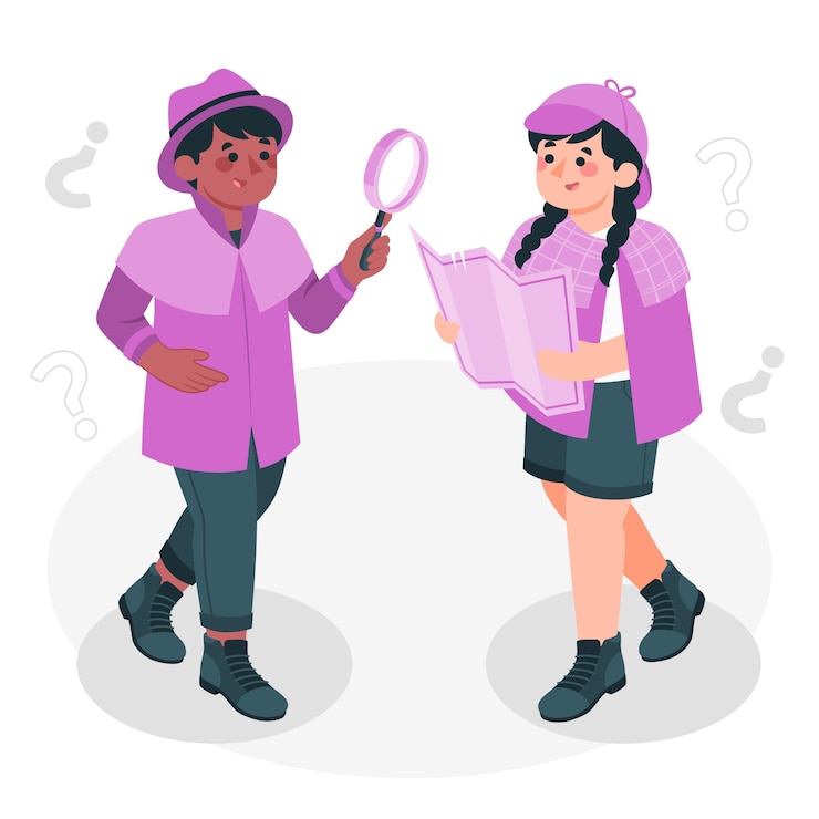 Free Vector detective kids concept illustration