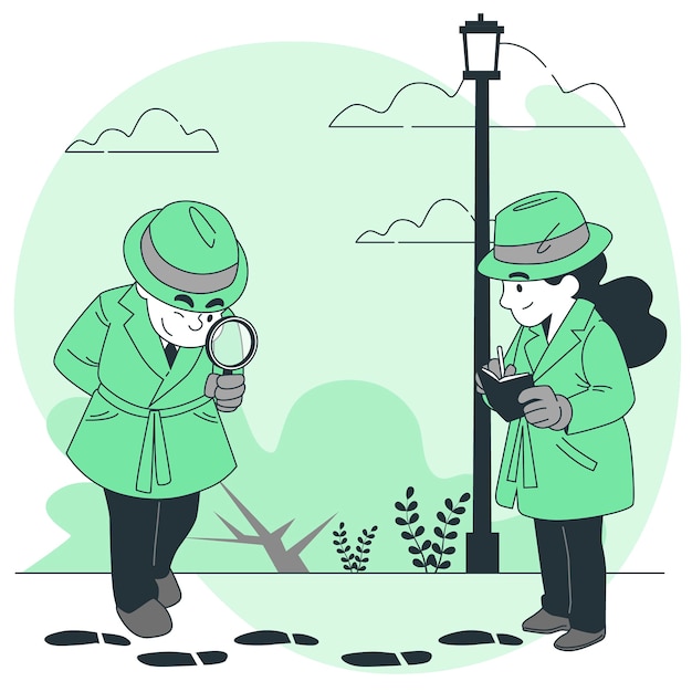 Free vector detective kids concept illustration