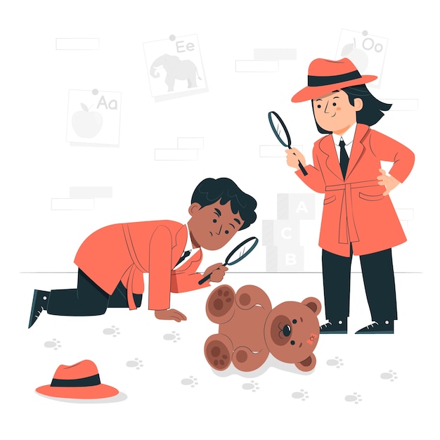 Free vector detective kids concept illustration