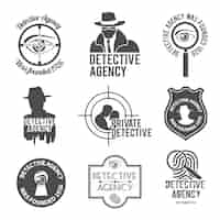 Free vector detective logo set