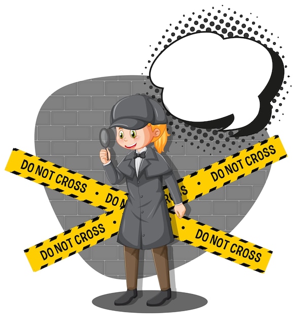 Free vector detective looking for clues in template