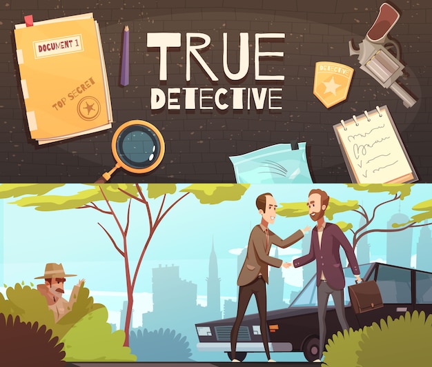 Free vector detective story banners set