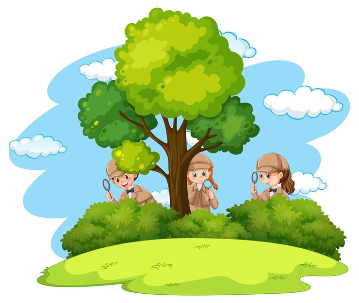 Free Vector detective wearing brown overcoat in park