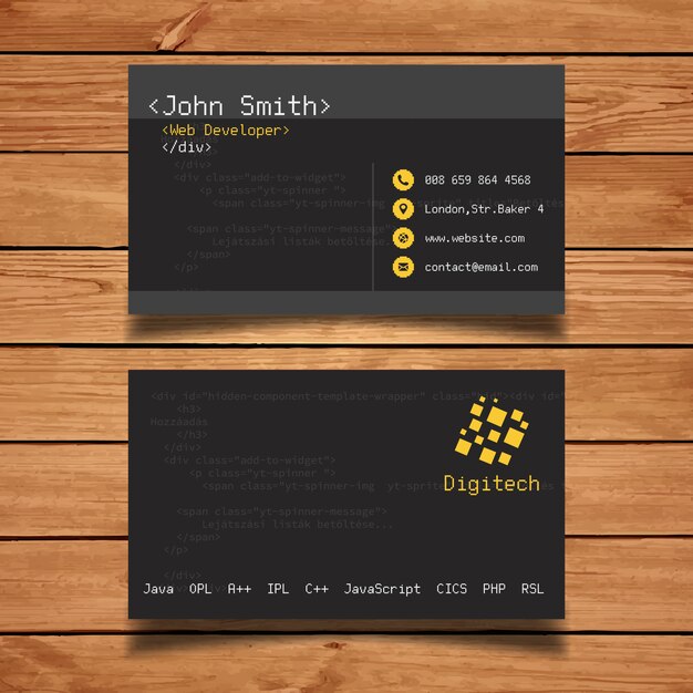 Developer business card
