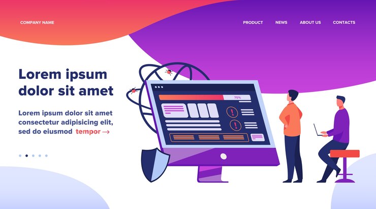 Free Vector developers testing software.